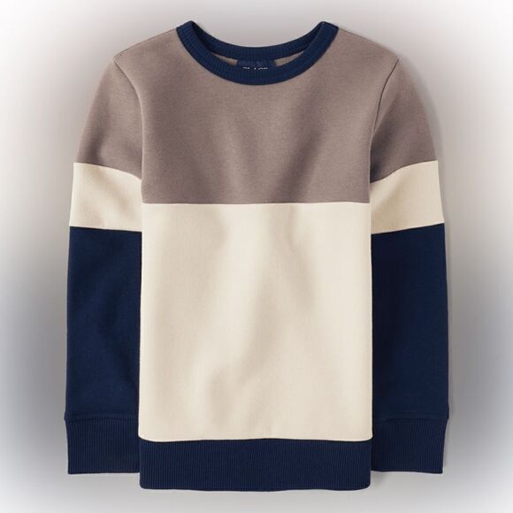 The Children’s Place Colorblock Fleece Sweatshirt Asteroid 10/12 (L) NWT IN PKG - Picture 1 of 4